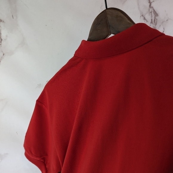 Everlane Shirt Women Small Red Oversized Polo Short Sleeve Organic Cotton Boxy - Picture 8 of 12